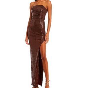 GORGEOUS Prom Dress Brown Sequin - Brand New with Tags, Size Small